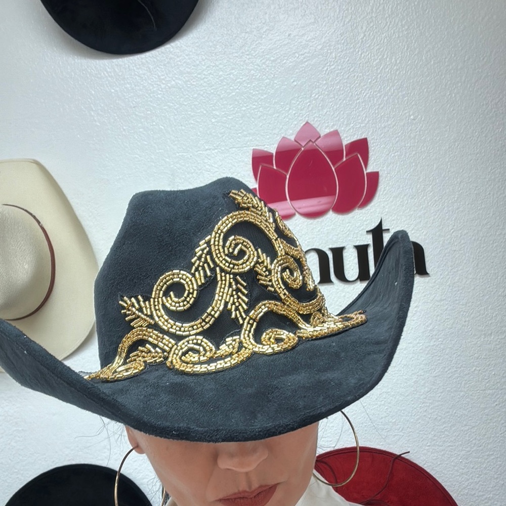Stetson Black and Gold Embroidered Cowboy Hat - Picture 4 of 8